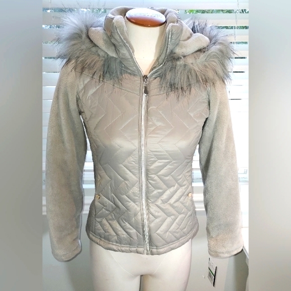 Gallery New York Silver/Grey Children's Hooded Jacket NWT - Picture 1 of 10